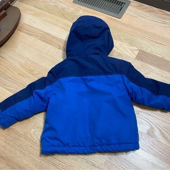 Carter’s Winter Jacket 24 months Full Zip Snap Button Hooded Green Blue Coat - Picture 8 of 8